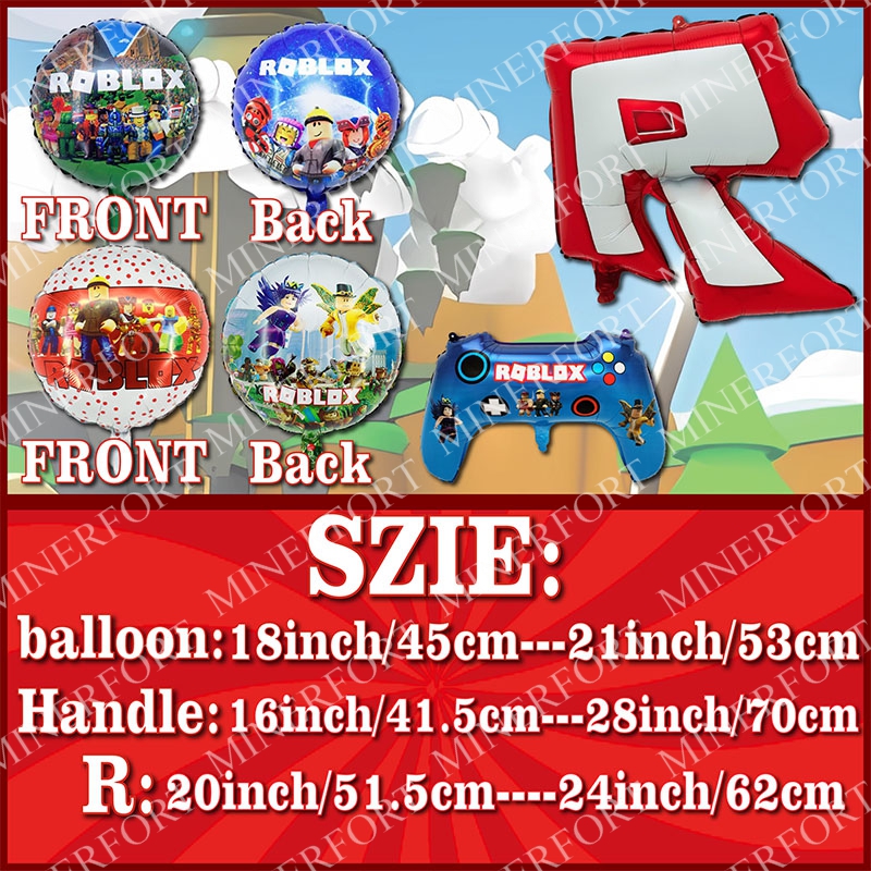 Party Games Easter For Family - ROBLOXED Themed Foil Aluminum Balloons Cartoon