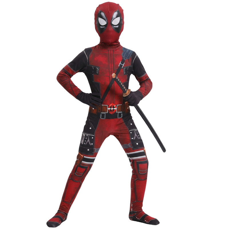 Party Games Ideas - 3-12Y Kids Deadpool Costume with Sword
