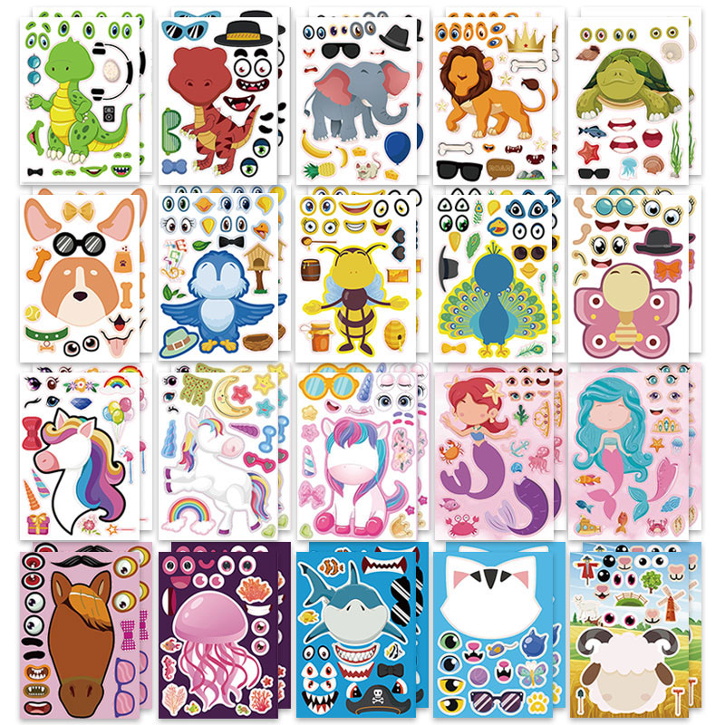 12/24 Sheets Make a Face Stick - Zoo Party Games incelemesi ve fiyatı