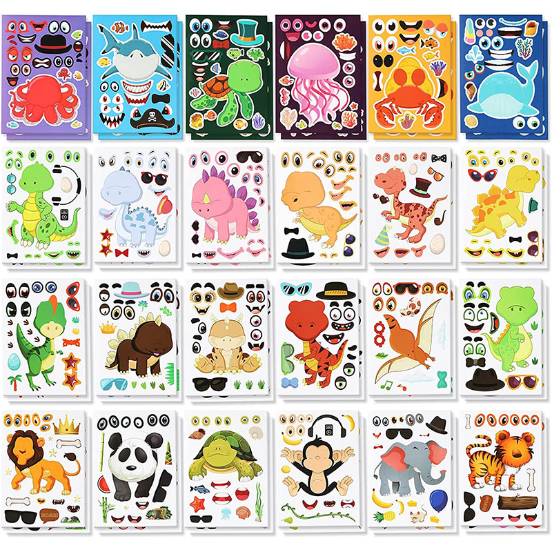 12/24 Sheets Make a Face Stick - Zoo Party Games incelemesi ve fiyatı