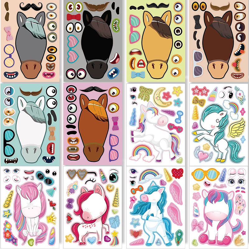 12/24 Sheets Make a Face Stick - Zoo Party Games incelemesi ve fiyatı