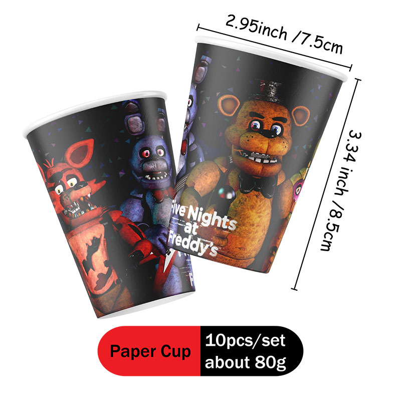 FNAF Themed Paper Plate Cups C - Party Games At Christmas incelemesi ve fiyatı