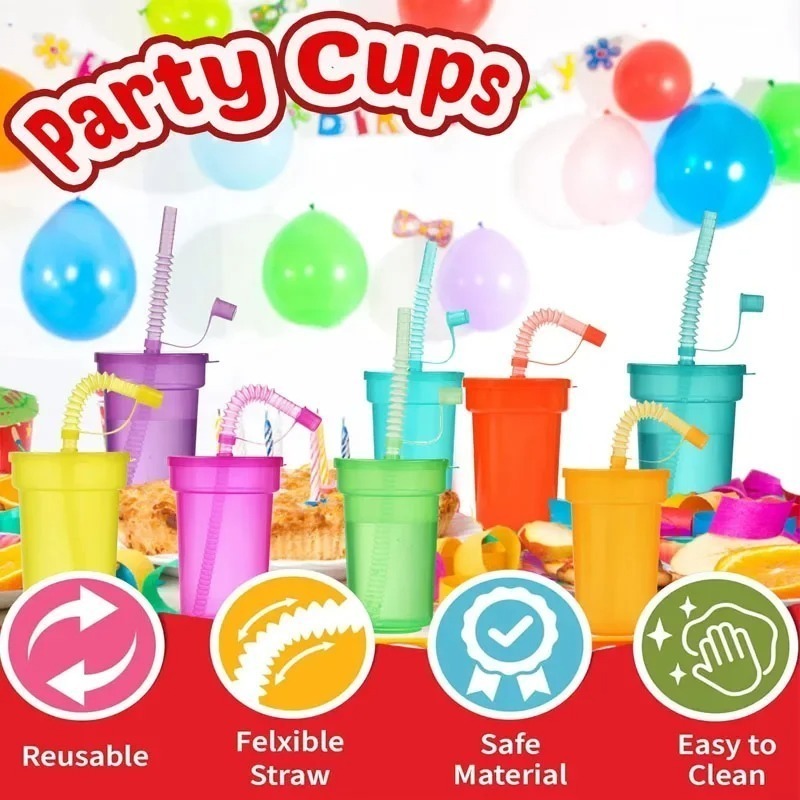 6-18PCS Portable Party Cup wit - Party Games Youth incelemesi ve fiyatı