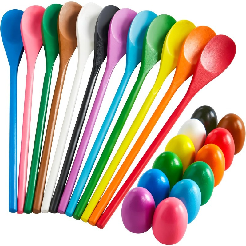 24 PCS Easter Egg and Spoon Ra - Party Games Easter For Family incelemesi ve fiyatı
