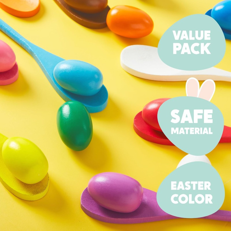 24 PCS Easter Egg and Spoon Ra - Party Games Easter For Family incelemesi ve fiyatı